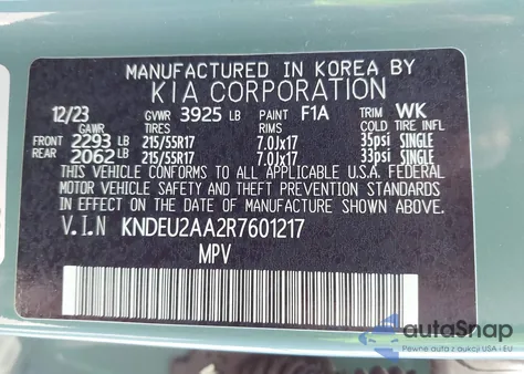 2024 Kia Seltos S z USA, uszkodzony, nr VIN KNDEU2AA2R7601217